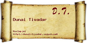 Dunai Tivadar névjegykártya